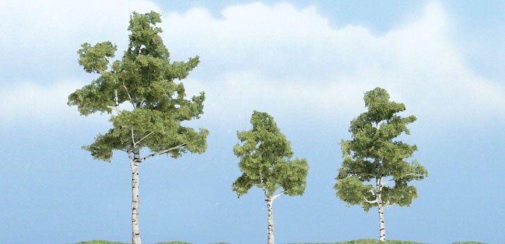 Woodland Scenics   2 3/4&#x22; - 1 1/2&#x22; - 2 1/4&#x22; PREM PAPER BIRCH 3/PK