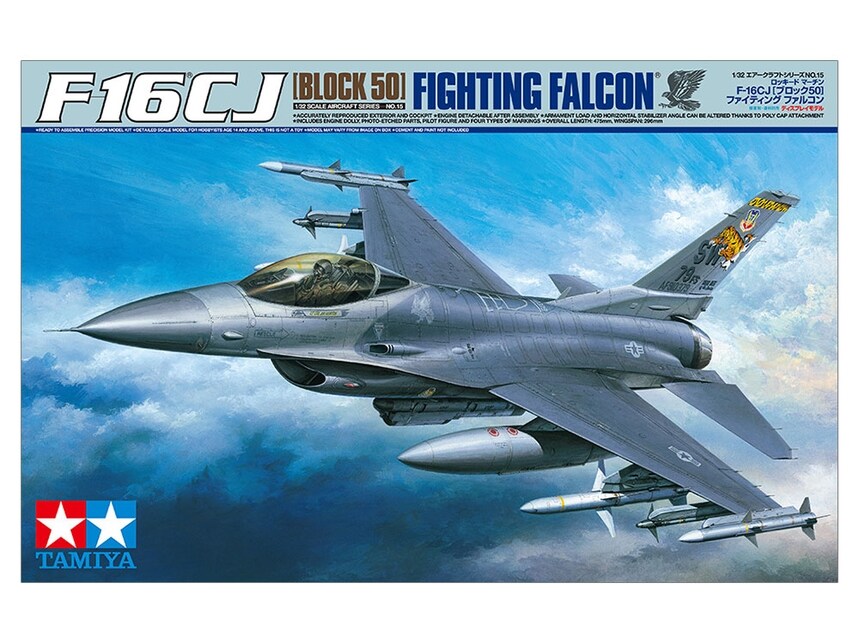 Tamiya  1/32 TAM60315 - 1/32 Tamiya F16CJ Block 50 Fighting Falcon Aircraft Assembly Kit