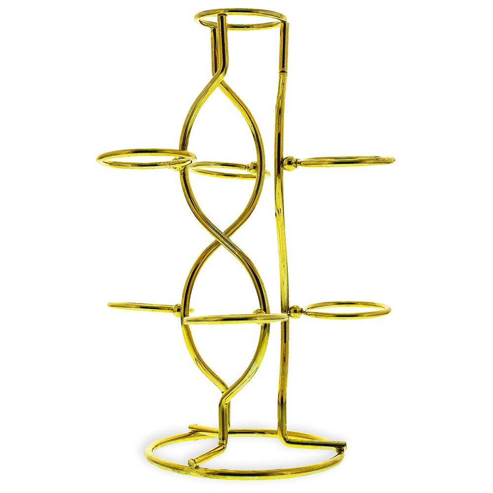 Gold Tone Metal Display Stand - Holds 7 Eggs Spheres 7.5 Inches Tall