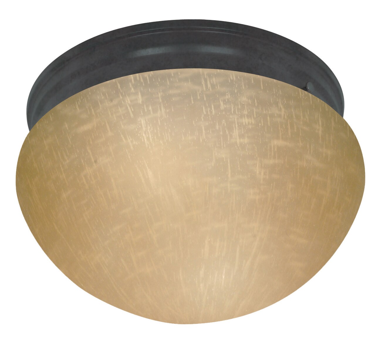 Nuvo 2-Light 12&#x22; Flush Mounted Light w/ Champagne Linen Glass in Mahogany Bronze