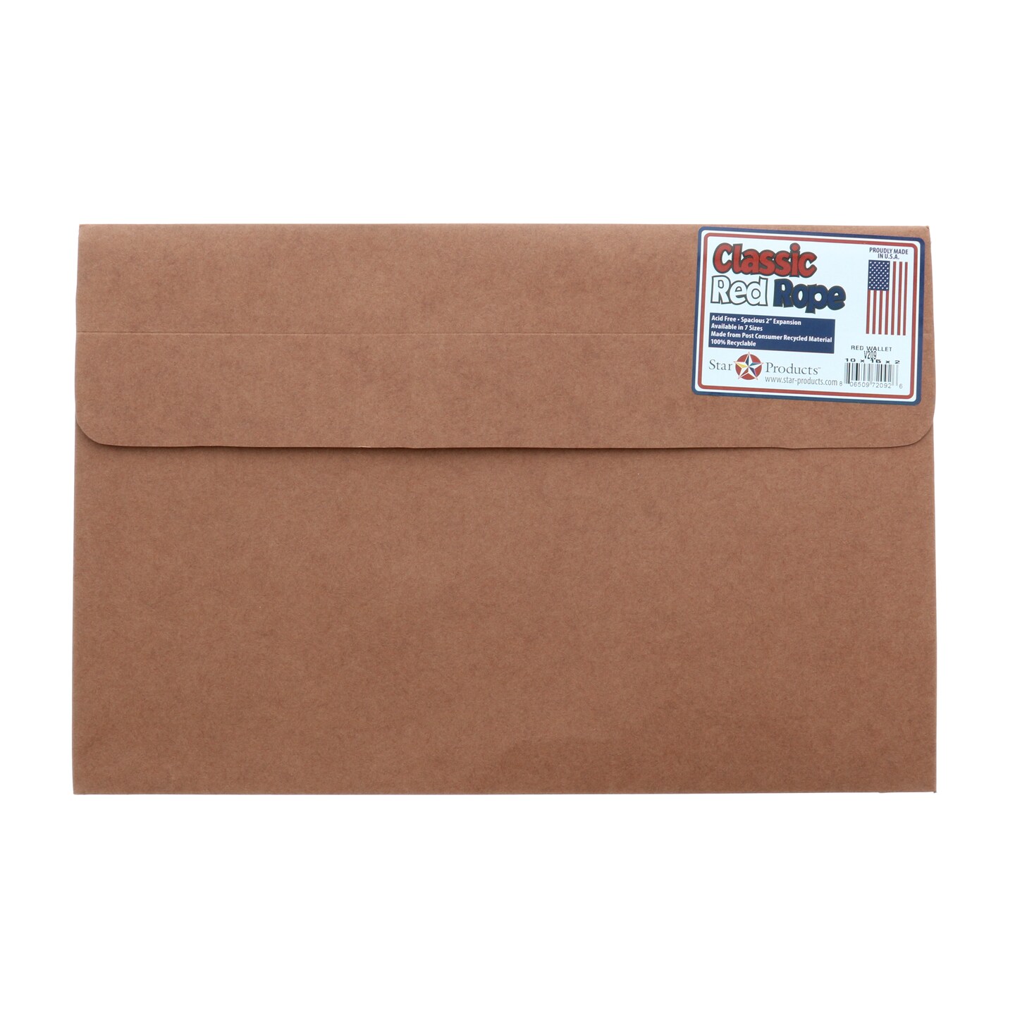 Star Products Red Fiber Art Envelope, 10&#x22; x 15&#x22; x 2&#x22;