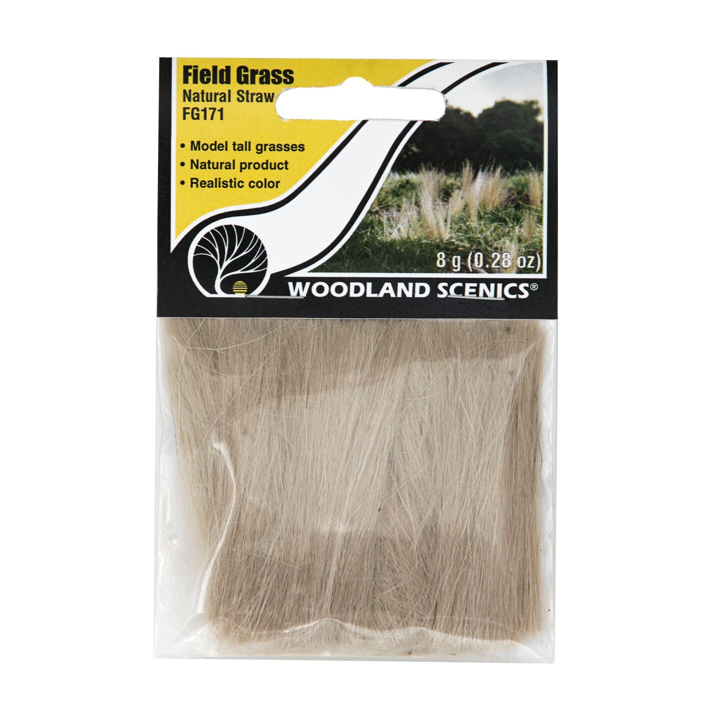 Woodland Scenics Field Grass Groundcover, Natural Straw