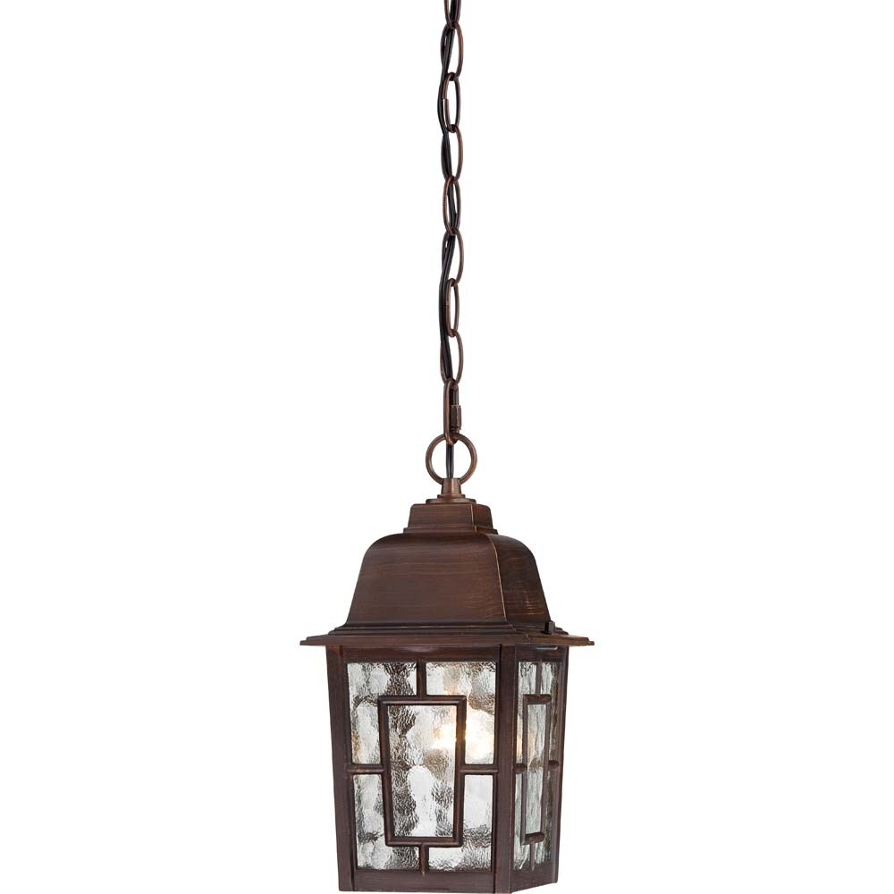 Banyon 1-Light Hanging Mounted Outdoor Light Fixture in Rustic Bronze Finish