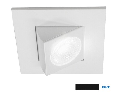 NICOR 2 in. Square Eyeball LED Downlight in Black, 3000K