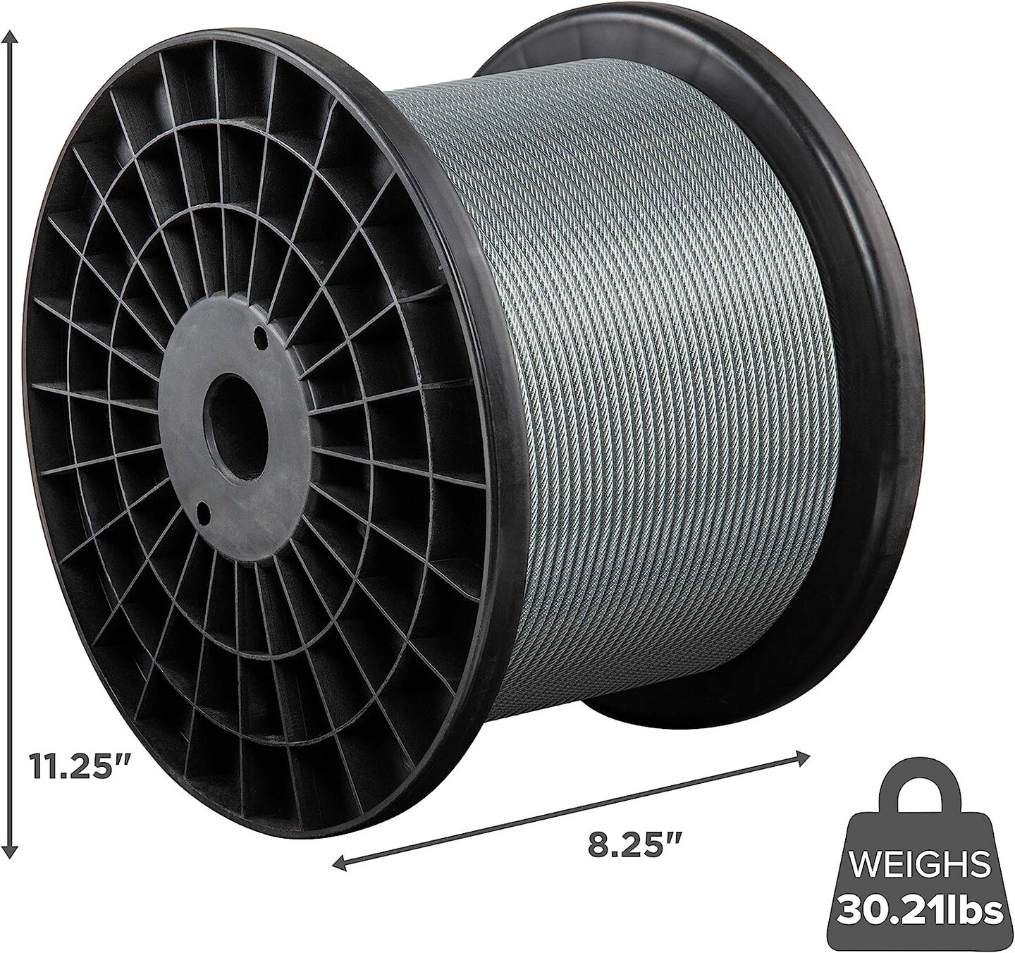 Jumbl 7x7 Wire Rope, 3/32" x 3/16" PVC Galvanized Wire, Coated Steel Aircraft Cable