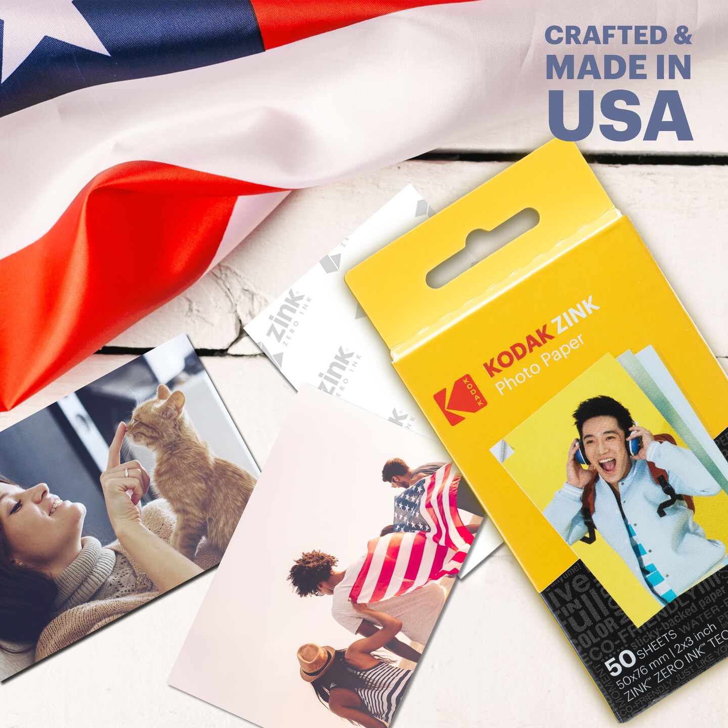 kodak Zink Photo Paper 2x3", Zink Paper Compatible with Kodak Smile, Kodak Step and Printomatic