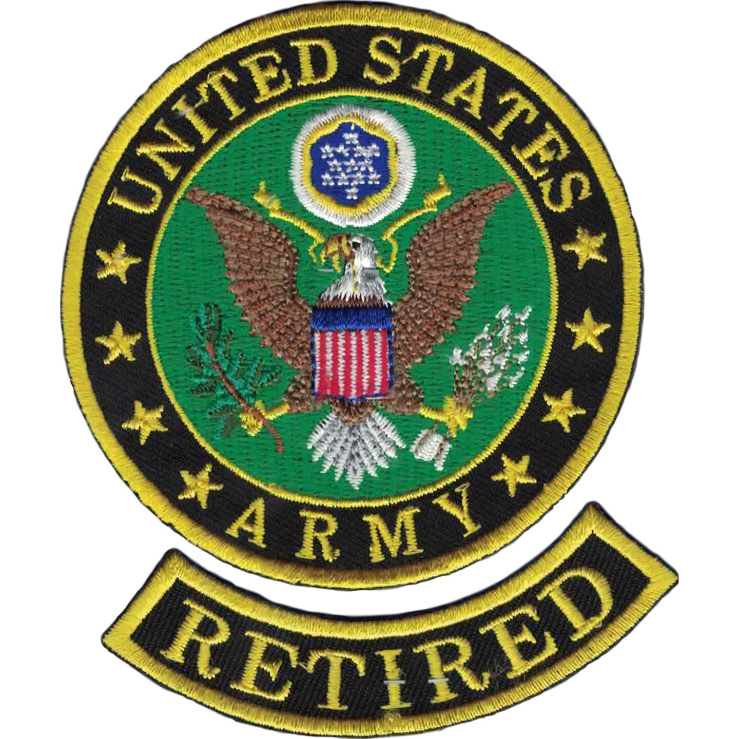 U.S. Army Retired Logo Patch Black & Yellow 3