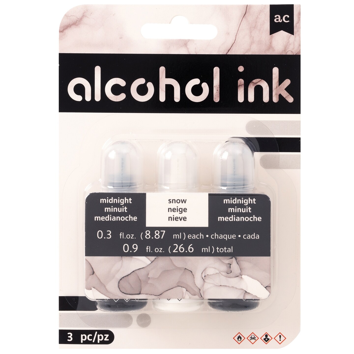 American Crafts Alcohol Ink 0.3oz 3/Pkg-Midnight