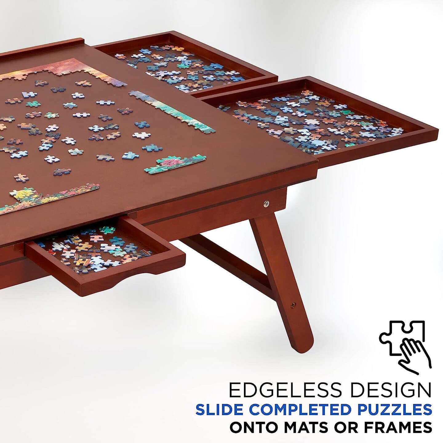 Sintuff 2 Pcs Wooden Puzzle Rack Organizer Wood Puzzle Storage Case Each  Holds 12 Puzzles Jigsaw Puzzle Holder Puzzle Sorter for Puzzles Storage