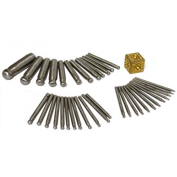 36 Dapping Punches & Brass Doming Block Metalworking Shaping Forming Tools Kit