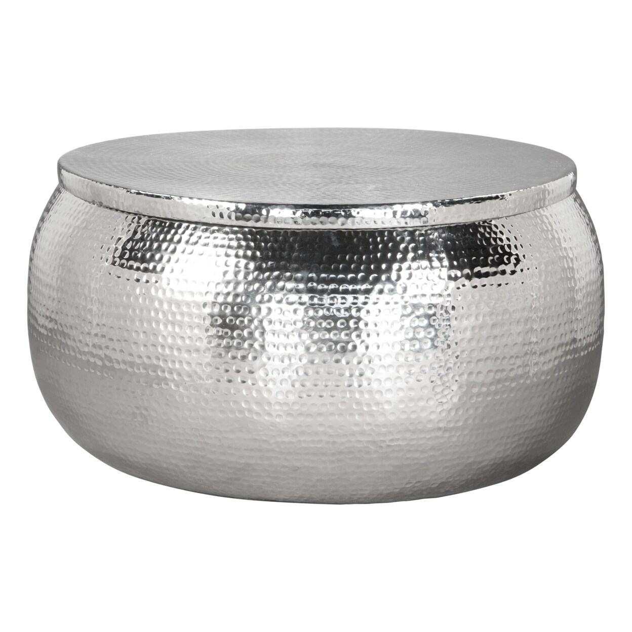 Solo Aluminum Coffee Table Silver Modern Glam For Home Or Hospitality Space