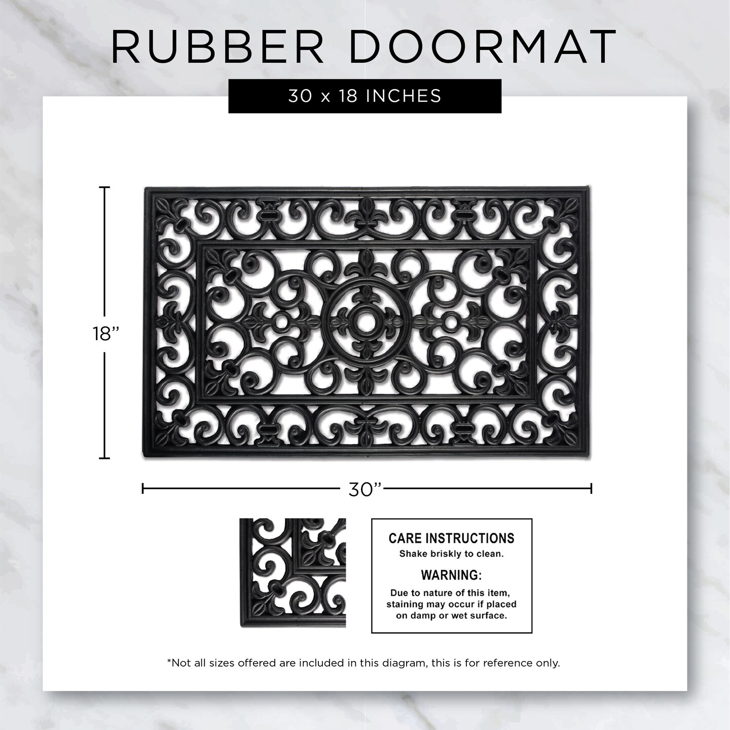 SUN SCROLL RUBBER DOORMAT
