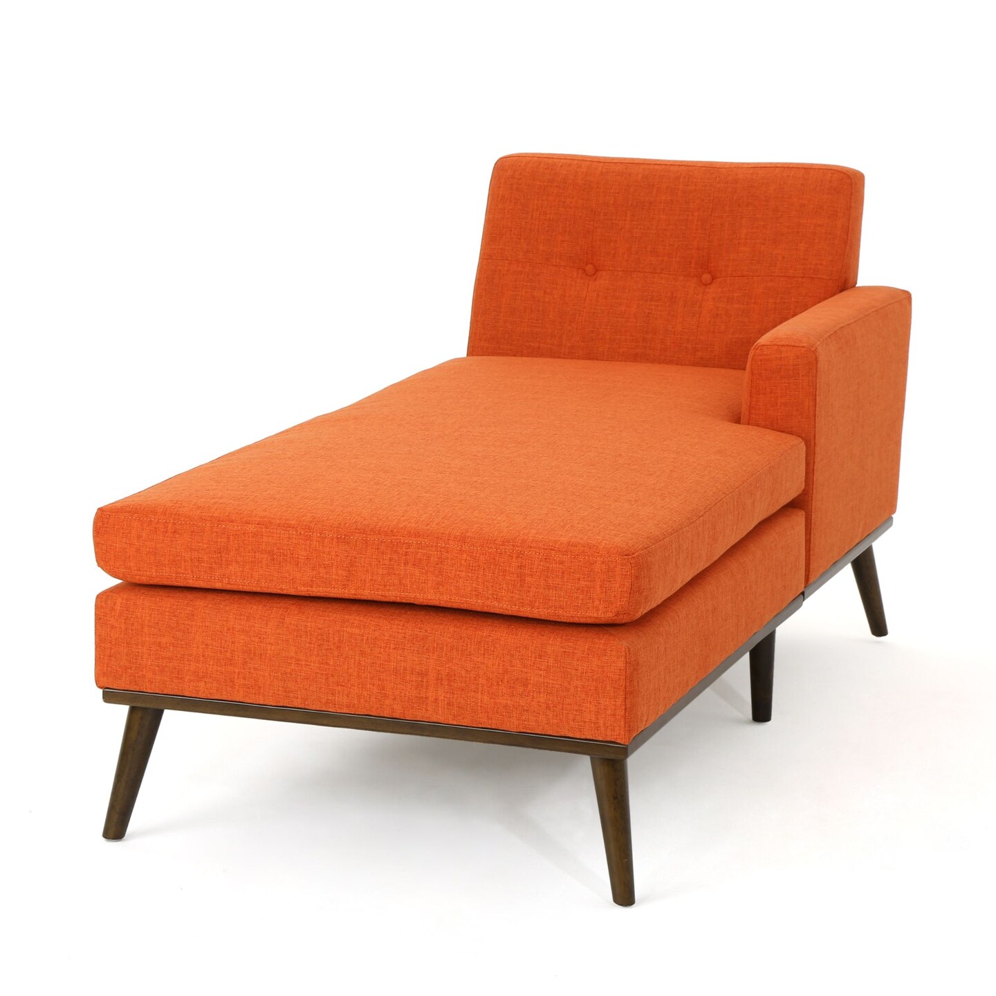 Contemporary Home Living 65.5&#x22; Orange and Brown Contemporary Chaise Lounge