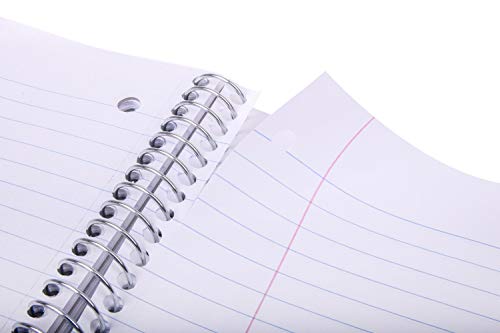 Durable Spiral Notebooks 5-Subject Teal College Ruled 1 Pack 200 Sheets Poly Pockets Moisture-Resistant Cover for School, Office, Business, and Professional Use