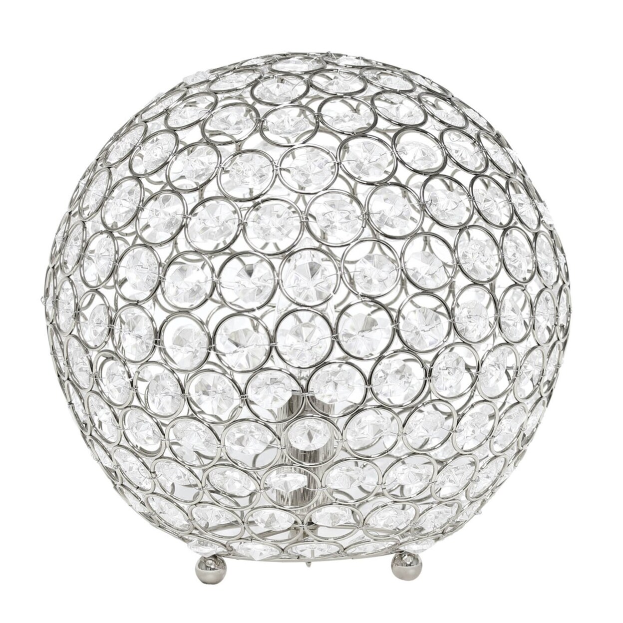 Elegant Designs   Elipse 10 Inch Crystal Ball Sequin Table Lamp, Chrome