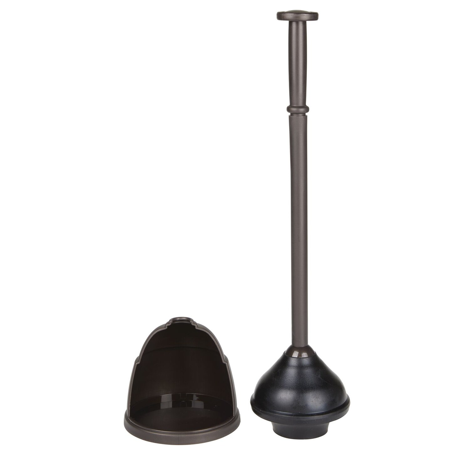 mDesign Toilet Bowl Plunger Set with Drip Tray, Compact Storage