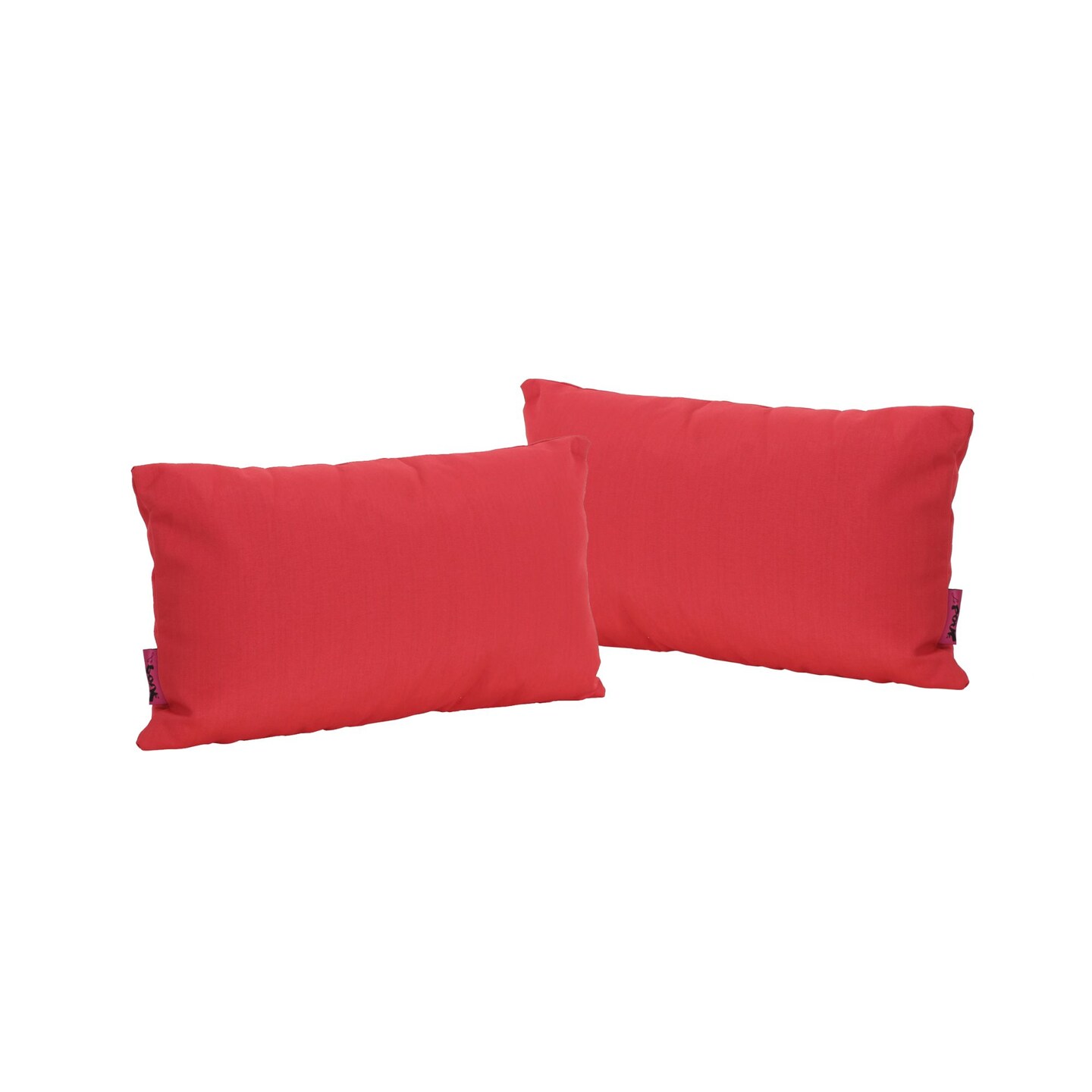 Contemporary Home Living Set of 2 Red Rectangular Outdoor Patio Throw Pillows 18.50&#x27;&#x27;