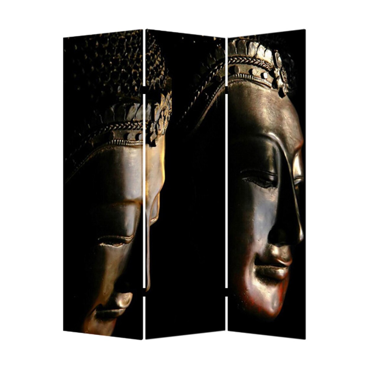 Screen Gems Contemporary Lightweight 3 Panel Buddha Screen Room Divider With Two Different Finishes