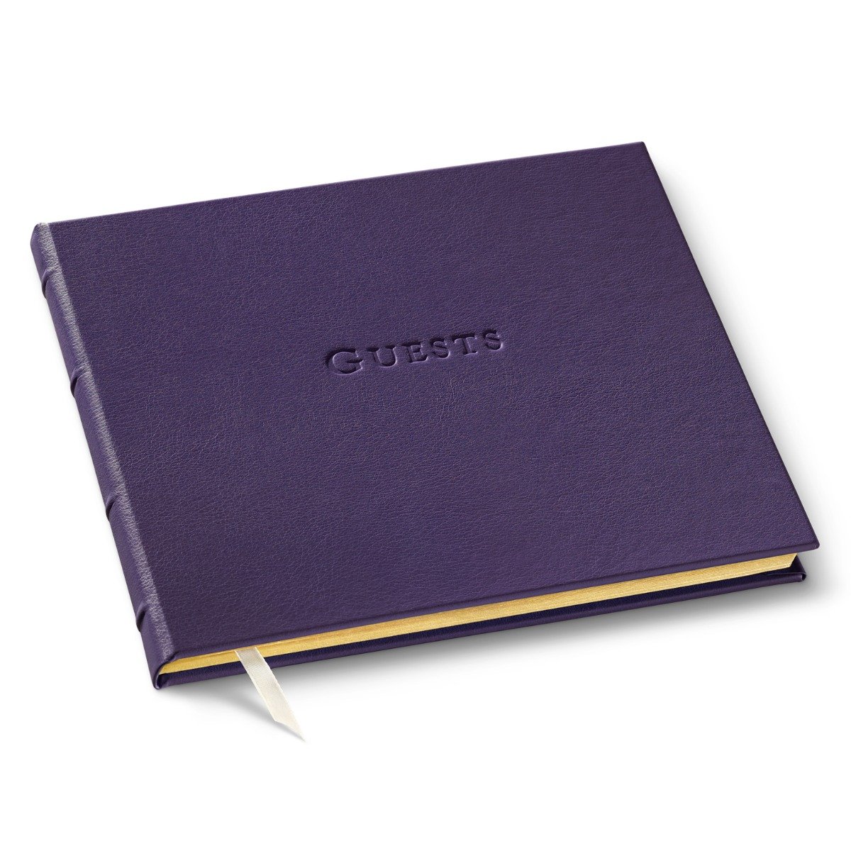 Gallery Leather Guest Book Special Events, add Photos, 192 Lined Pages, Bonded Leather, Hardcover, Gold-Gilded, Guestbook