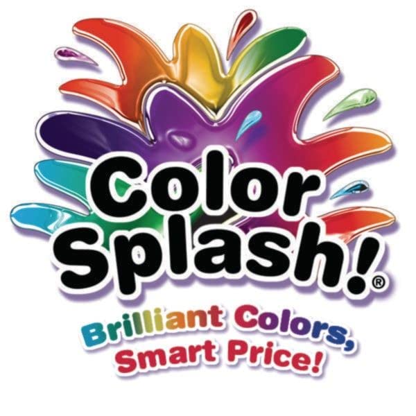 Color Splash! Liquid Watercolor Paint - 6 Vivid Colors, 8 oz Flip-Top Bottles, Non-Toxic, Ideal for Watercolor Painting, Tinting Slime, Clay, Glue, and Shaving Cream, Pack of 6
