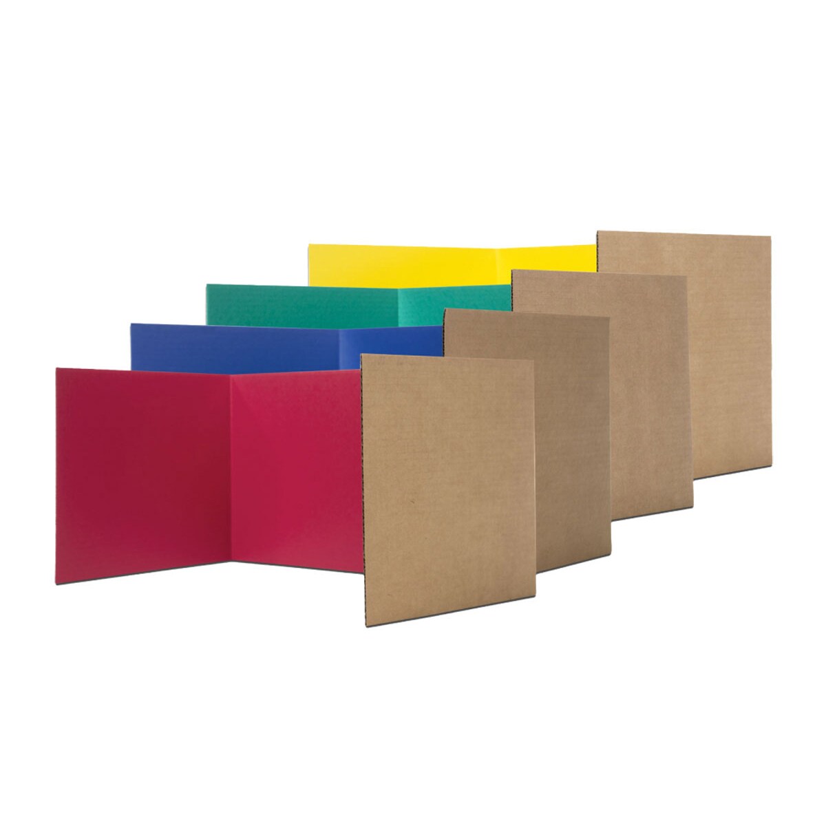 Flipside Products Inc 12 X 48 Study Carrel Primary Color Assortment  Corrugated Bulk Pack Of 24