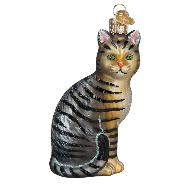 Old World Christmas: Tabby Cat Hanging Ornament