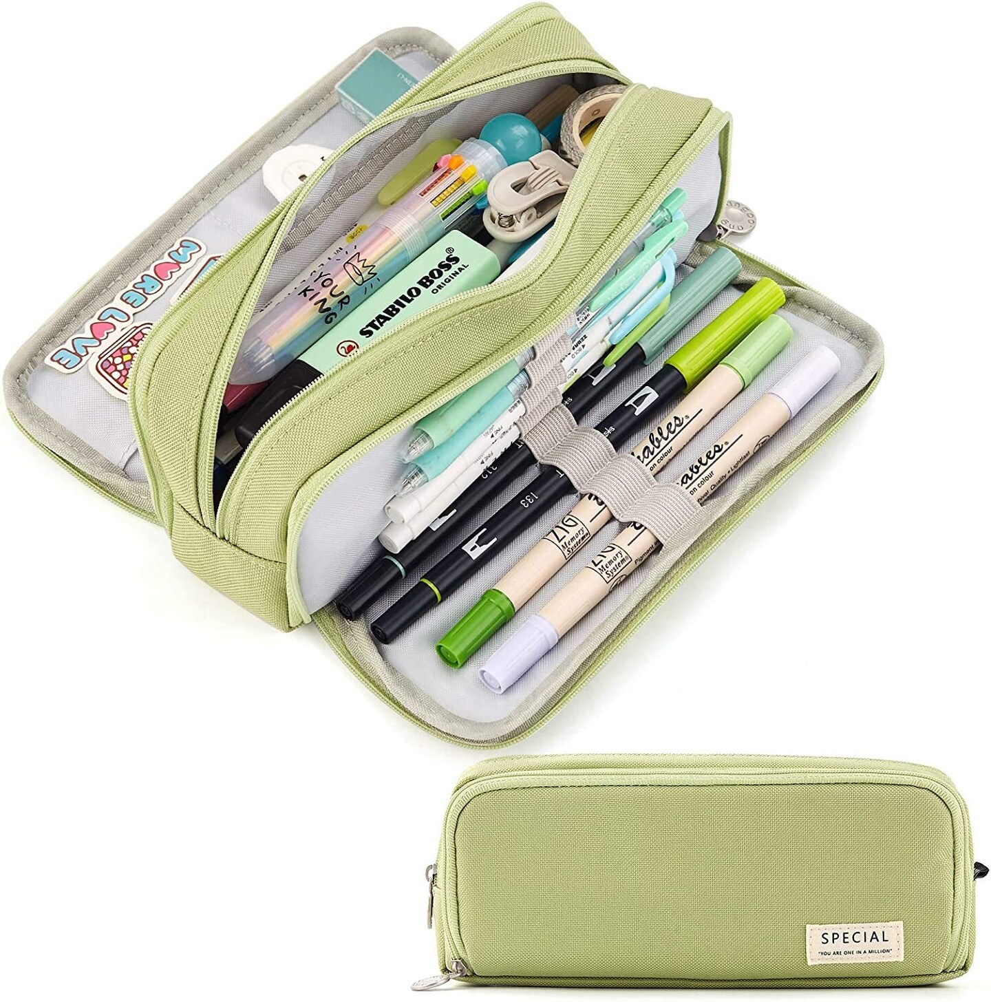 CICIMELON Large Capacity Pencil Case 3 Compartment Pouch Pen Bag for ...