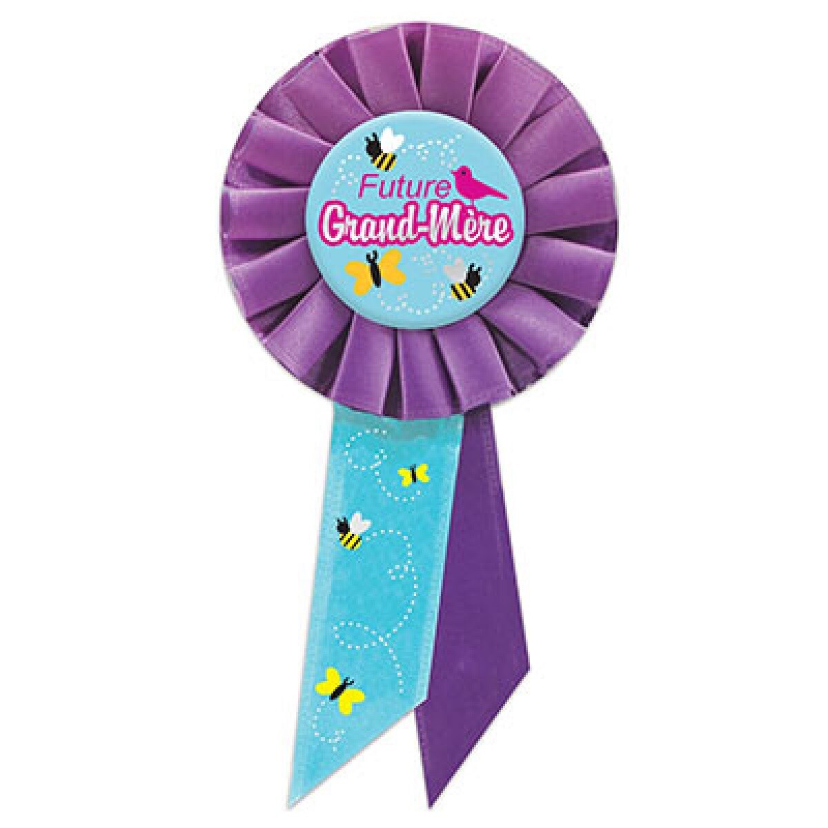 Beistle Set of 6 Purple and Blue Future Grand-Mere (Grandma To Be) Rosette Ribbon 6.5&#x201D;