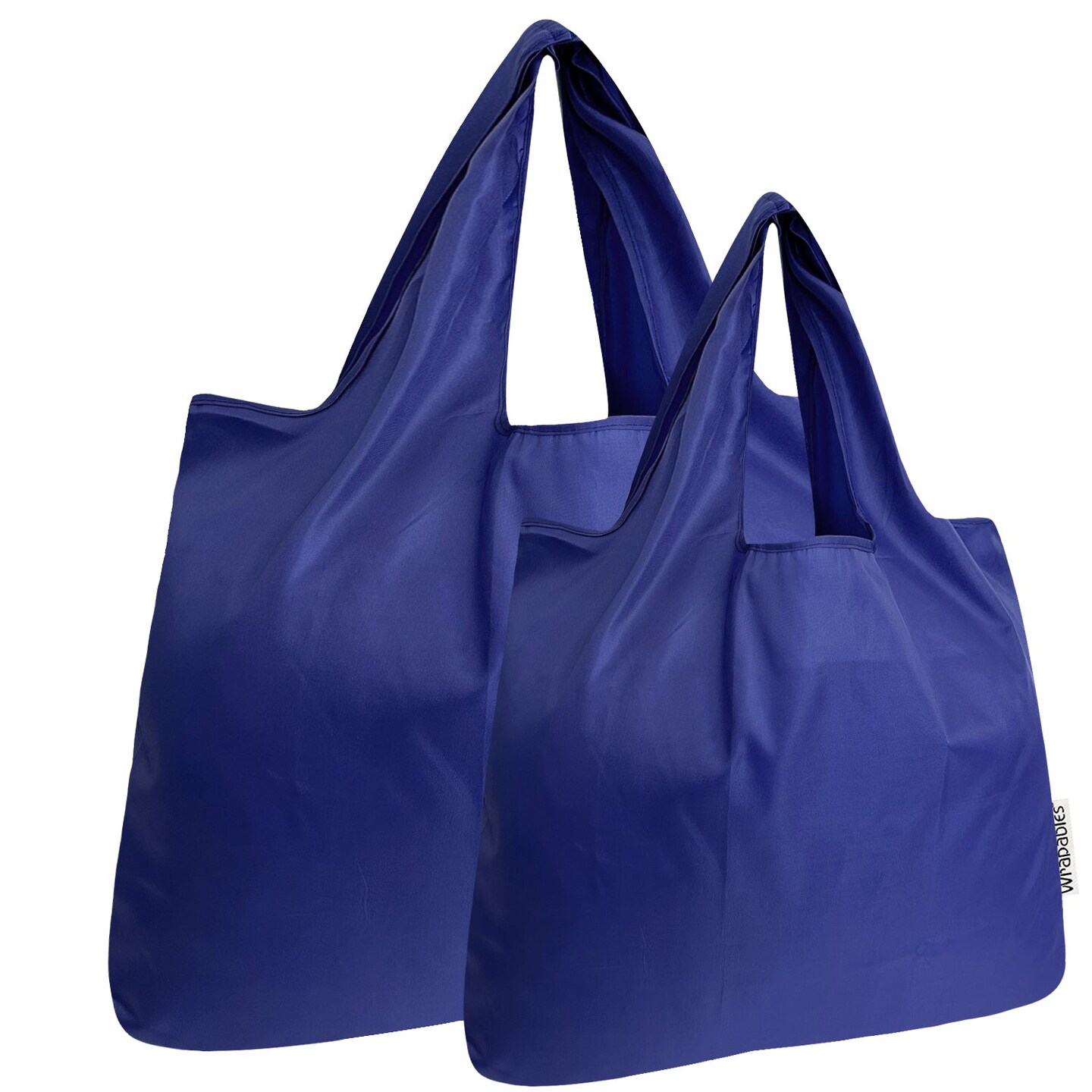 Wrapables Large & Small Foldable Tote Nylon Reusable Grocery Bags, Set of 2