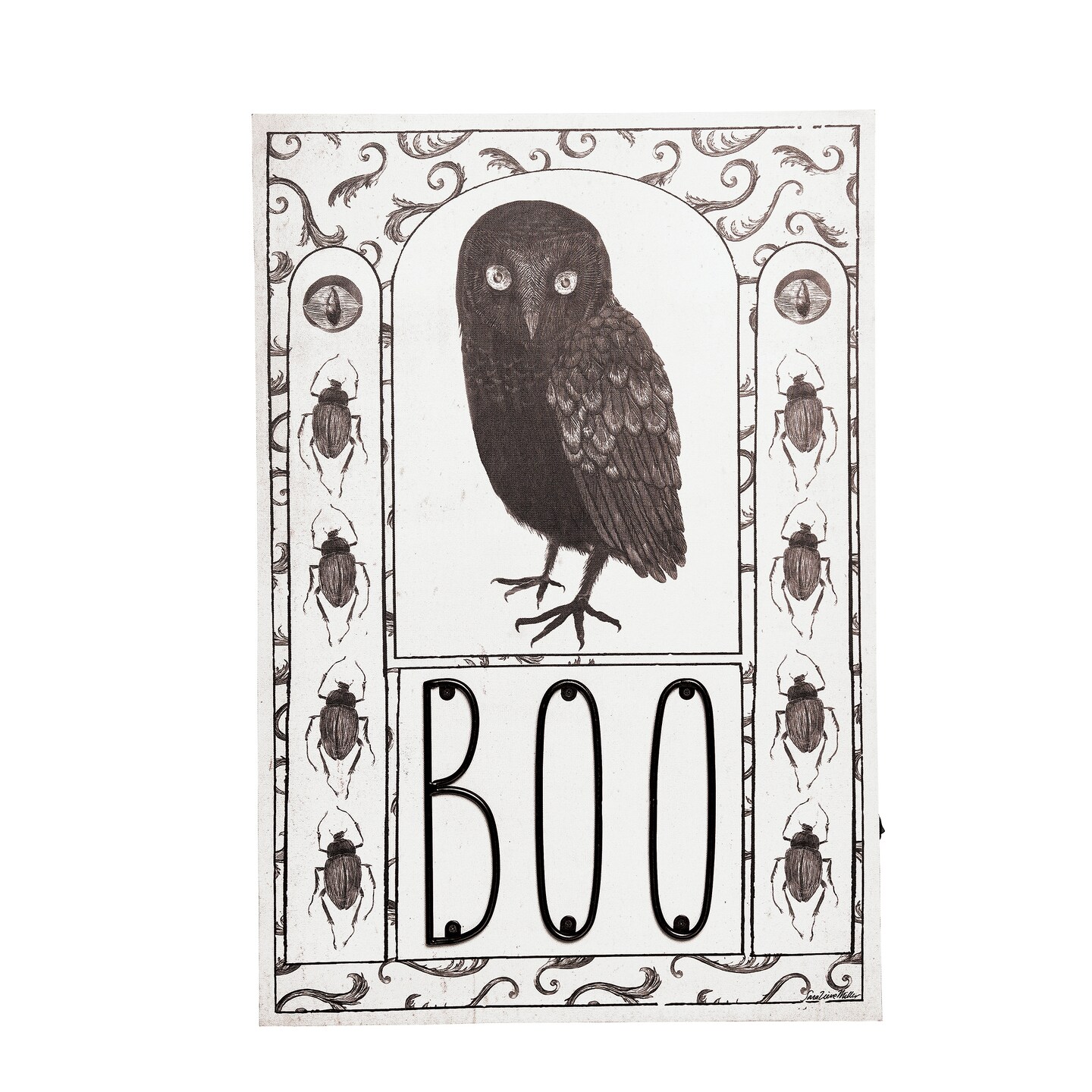 Boo Owl Halloween Light-Up Led Wall Art Decor Decoration 15.75 x 0.98 x 23.75 Inches.