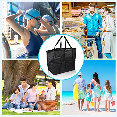 SRISE Mesh Beach Bag - Large Tote Bag for Family , Toys &#x26; Vacation Essentials