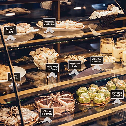 16 Pack Mini Chalkboard Sign for Food, Buffet, Wedding, Brunch, and Party, Catering Supplies Display, Table Number, and Place Card, Wooden White Framed Easel and Board with Erasable Marker