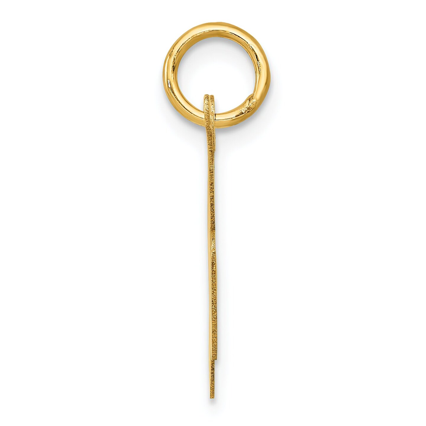 14K Yellow Gold Medium Fancy Script Initial K Charm Jewerly