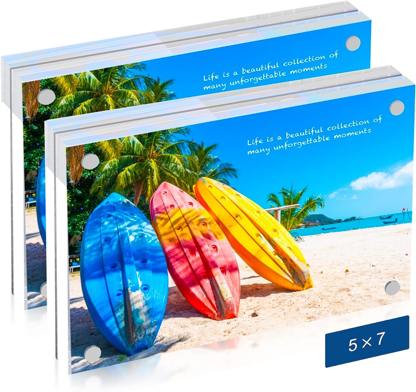 Danoni Picture Frames Acrylic 24mm Thickness Durable Photo Frame Double Sided Clear Display with FREE Microfiber Cloth