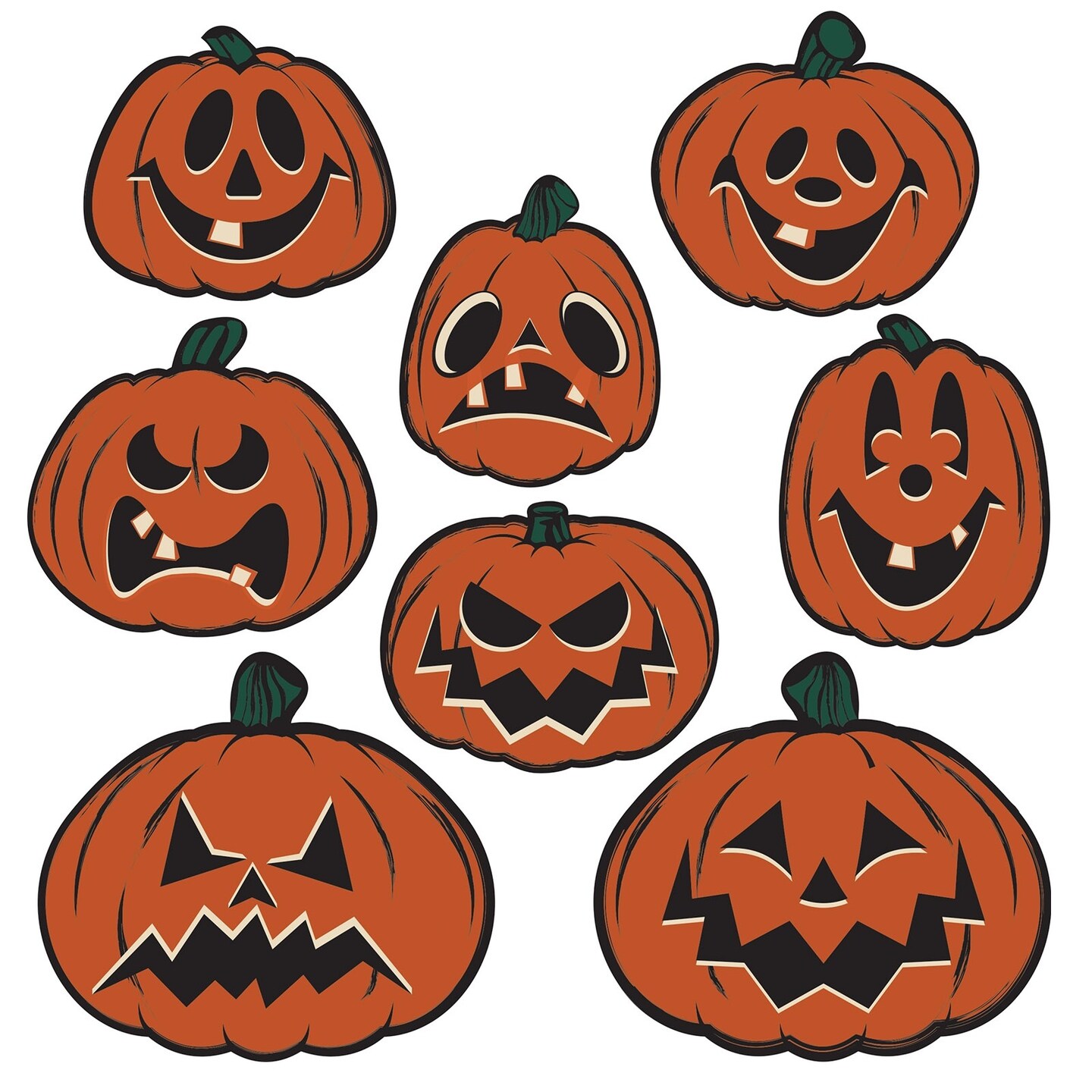 Beistle 96 Counts Orange Vintage Halloween Pumpkin Cutouts 9.5”