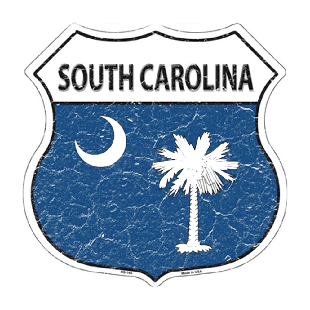 Smart Blonde Hs-148 South Carolina State Flag Highway Shield Aluminum Metal Sign
