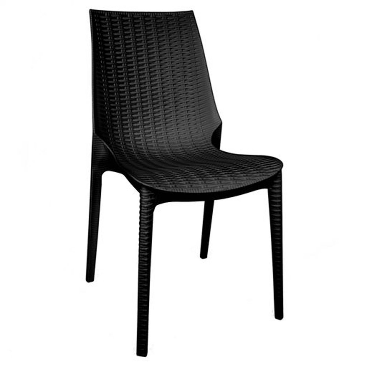 Leisuremod Contemporary Design Kent Outdoor Dining Chair - Black