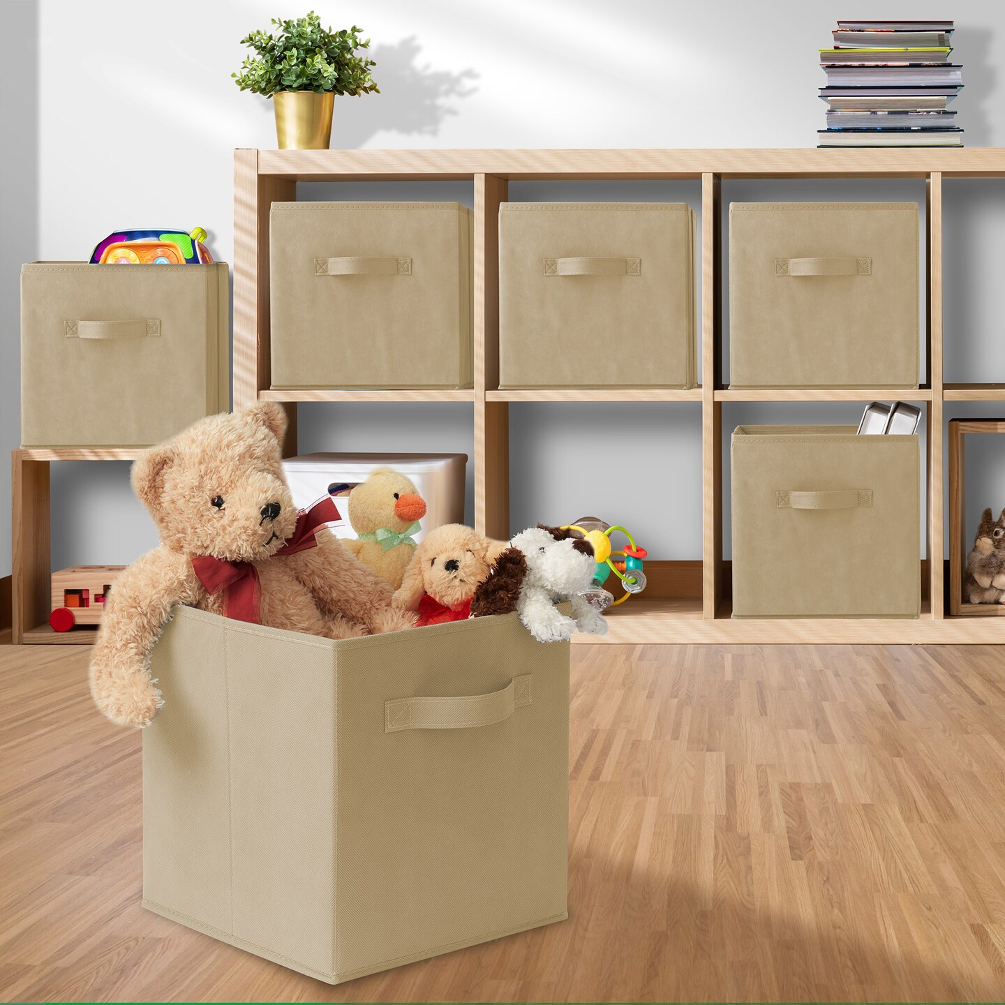 Casafield Set of 12 Collapsible Fabric Cube Storage Bins - 11" Foldable Cloth Baskets for Shelves, Cubby Organizers & More