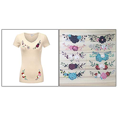 10 PCS Flower Iron on Sticker Heat Transfer Patches , Appliques Decals for T-Shirt Jeans Backpacks Jackets Dress Clothing Art Decoration Accessories