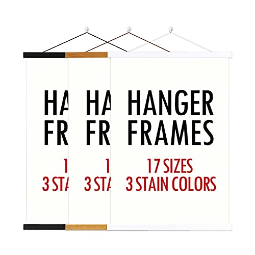 Magnetic Poster Hanger, 8x10 8x20 8x11 Poster Frame Wood Wooden Magnet Print Posters Dowel Scroll Hanger Hangers Hanging Kit for Walls Map Canvas Artwork (Black, 8")