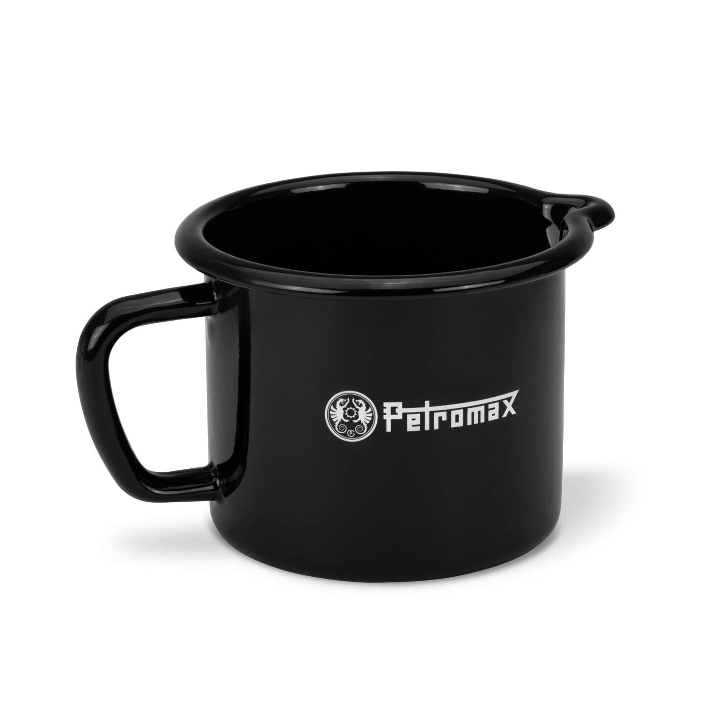 Petromax Warming Pot with Spout, Enameled Steel Saucepan for Heating Milk, Soup, Butter over Stove or Campfire