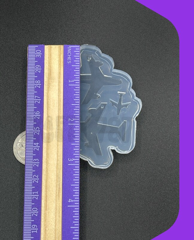 Airplane Dangle Earring Resin Silicone Mold, Uv Resin Mold, Polymer Clay Mold (C14)