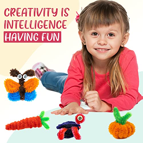 460 Pcs, 360 Pipe Cleaners+100 Googly Eyes | Vibrant Assorted 30 Colors of Craft Chenille Stems - Multicolor Pipe Cleaners Craft Supplies for DIY Arts, and Home &#x26; School Crafts Projects