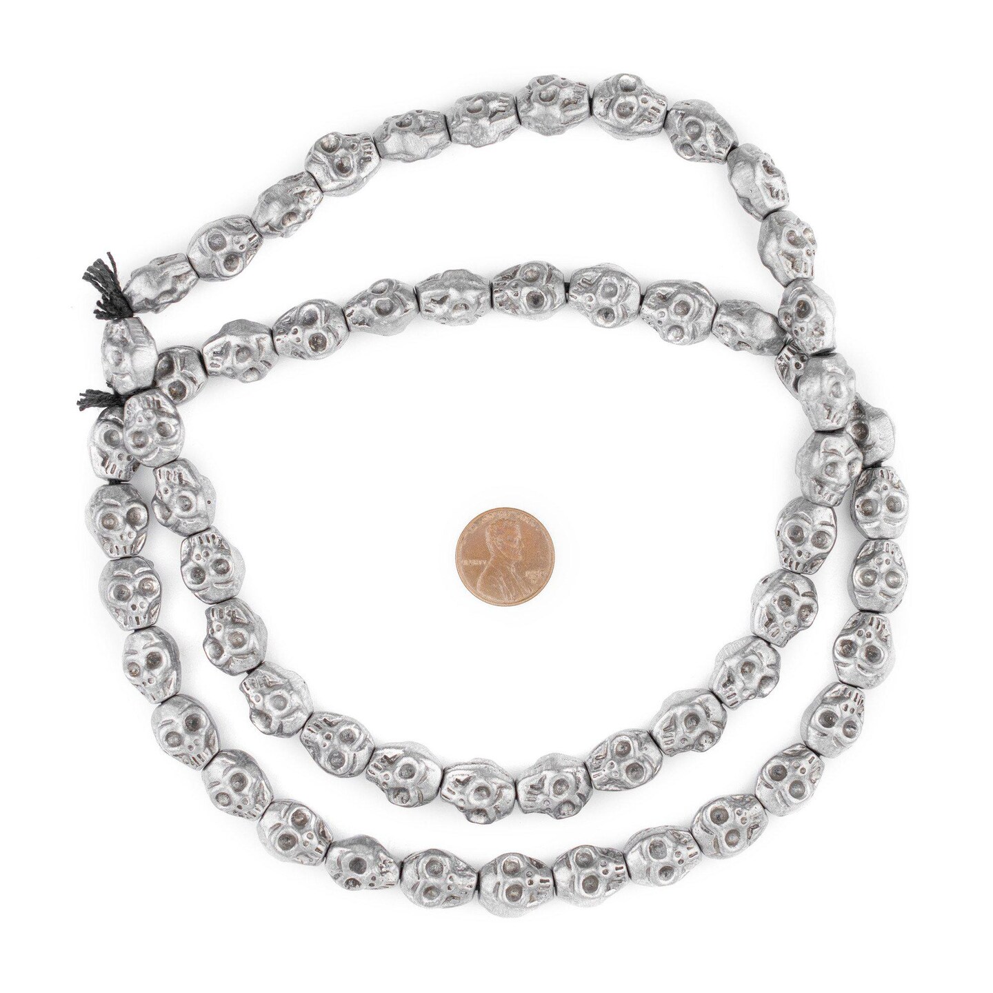 The Bead Chest Aluminum Skull Beads (14x12mm): Tribal Metal Spacers