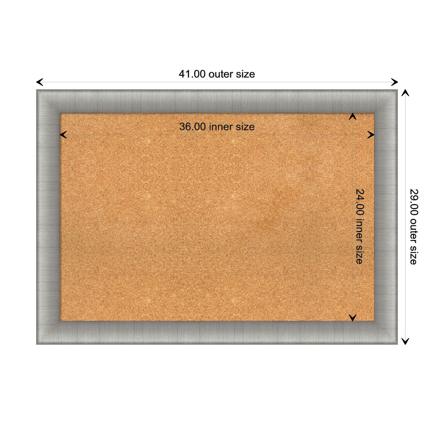 Elegant Framed Corkboard, Natural Cork