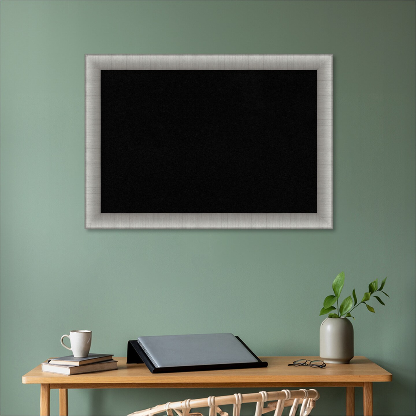 Elegant Framed Corkboard, Black Cork