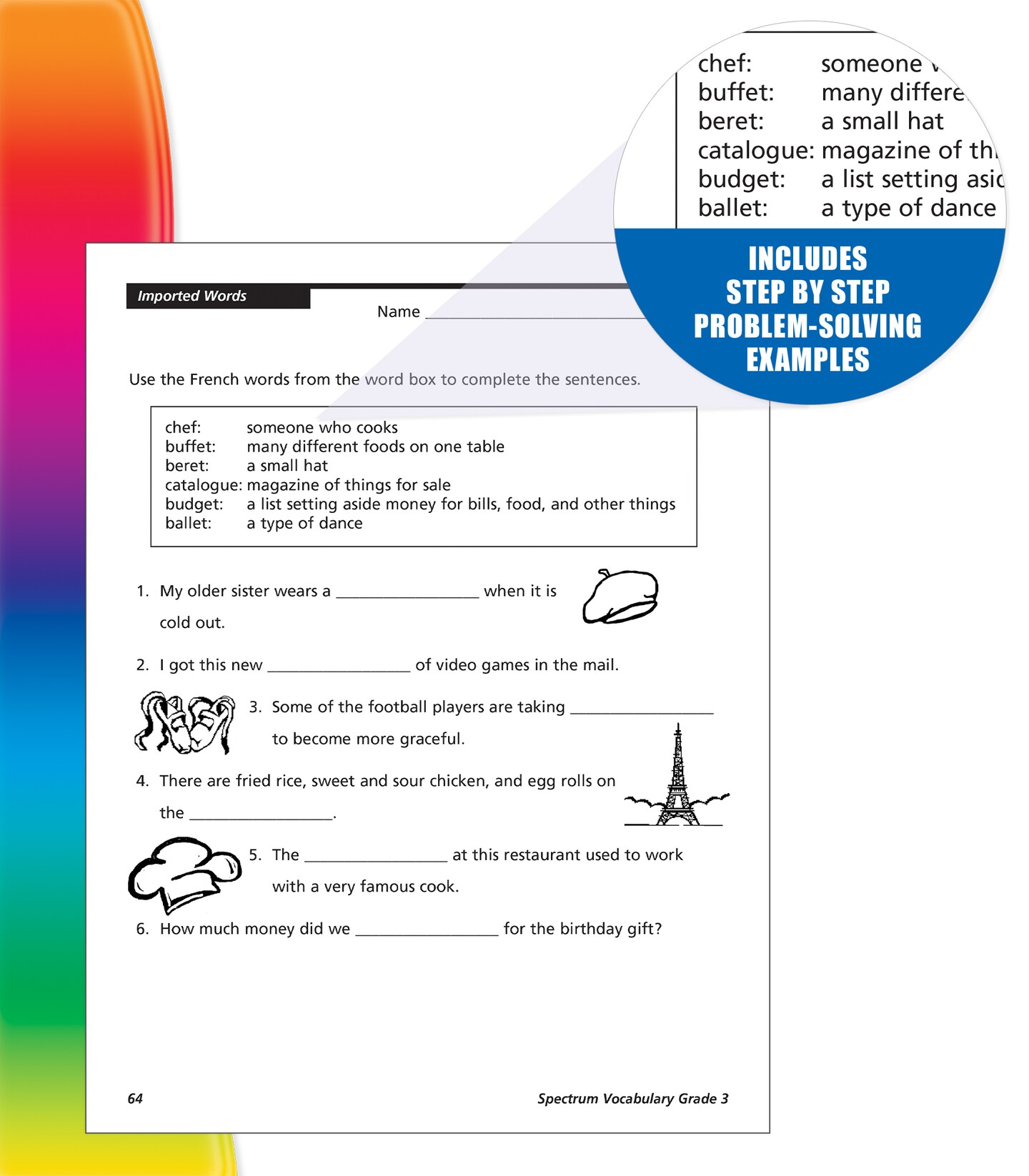 Spectrum Grade 3 Vocabulary Workbook, Language Arts Book Covering Compound Words, Context Clues, Roots and Affixes, Reading Comprehension, and More, ELA Classroom or Homeschool Curriculum