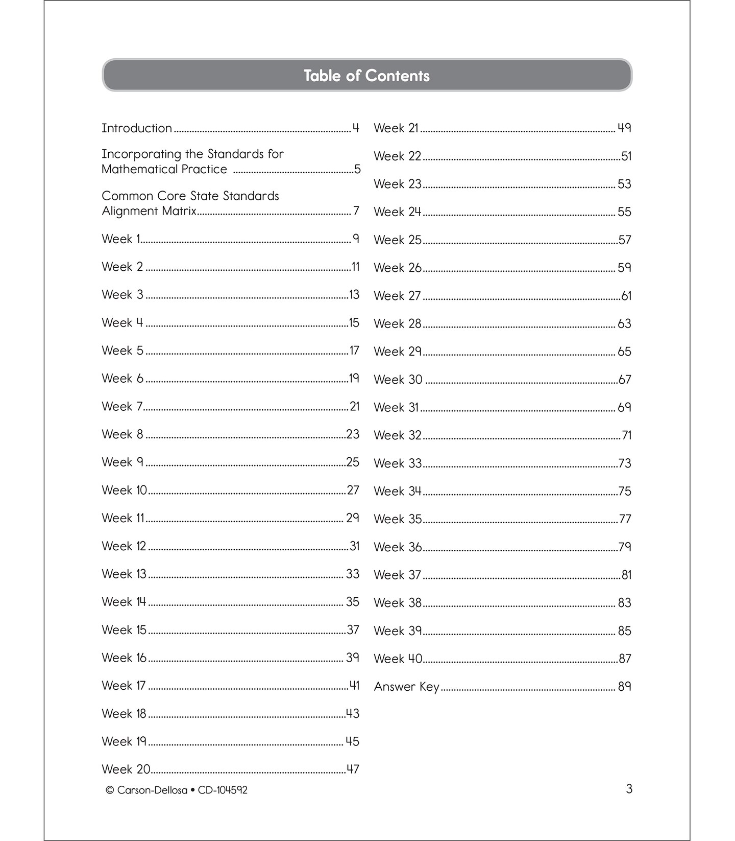 Carson Dellosa Common Core Math 4 Today 3rd Grade Workbooks, Telling Time, Fractions, Addition, Subtraction, Multiplication, Division, and More Mathematics Classroom or Homeschool Curriculum