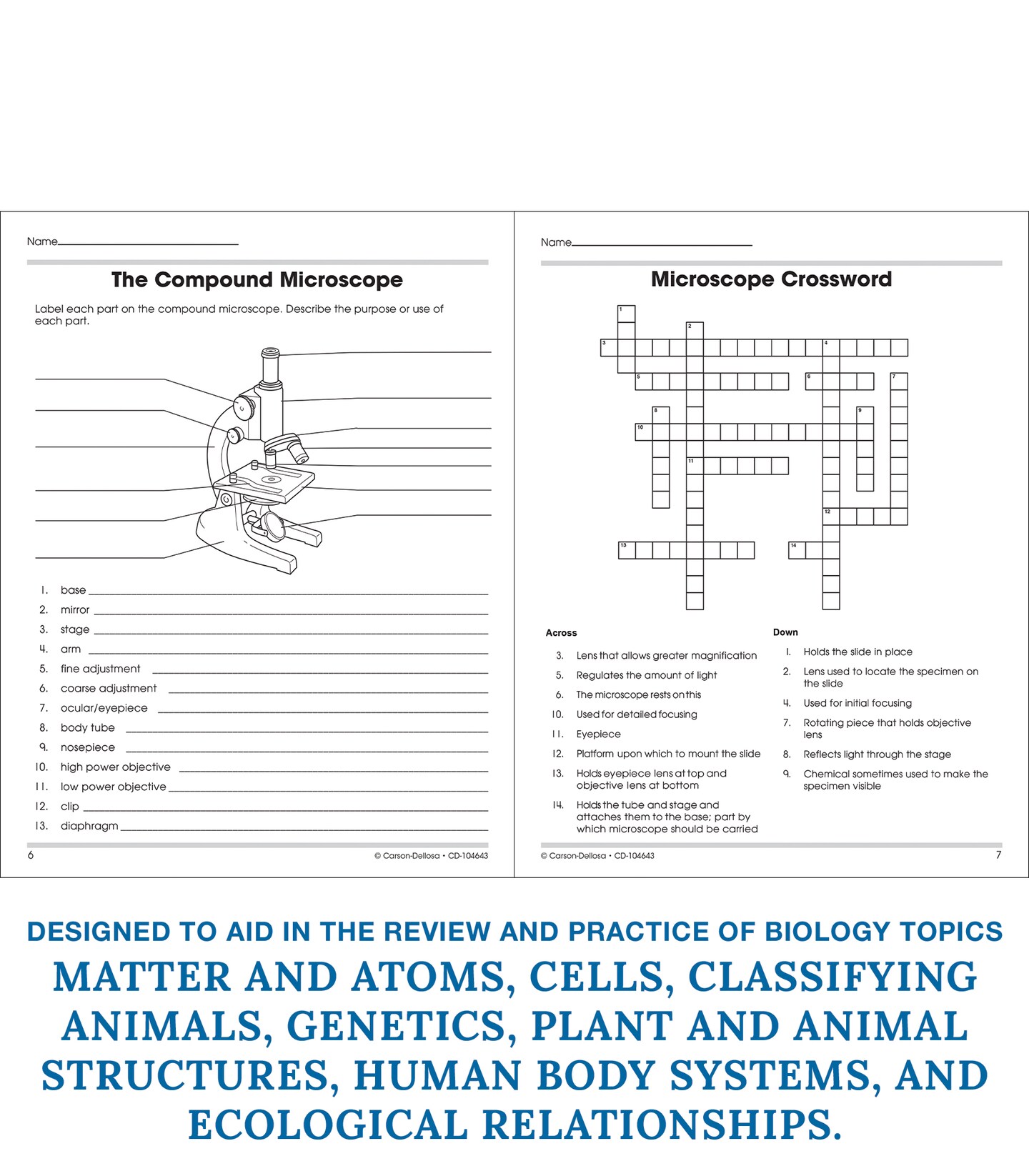 The 100+ Series: Biology Workbook, Grades 6-12 Science Book Covering the Scientific Method, Elements, States of Matter, Anatomy, Balancing Scientific Equations, Classroom or Homeschool Curriculum