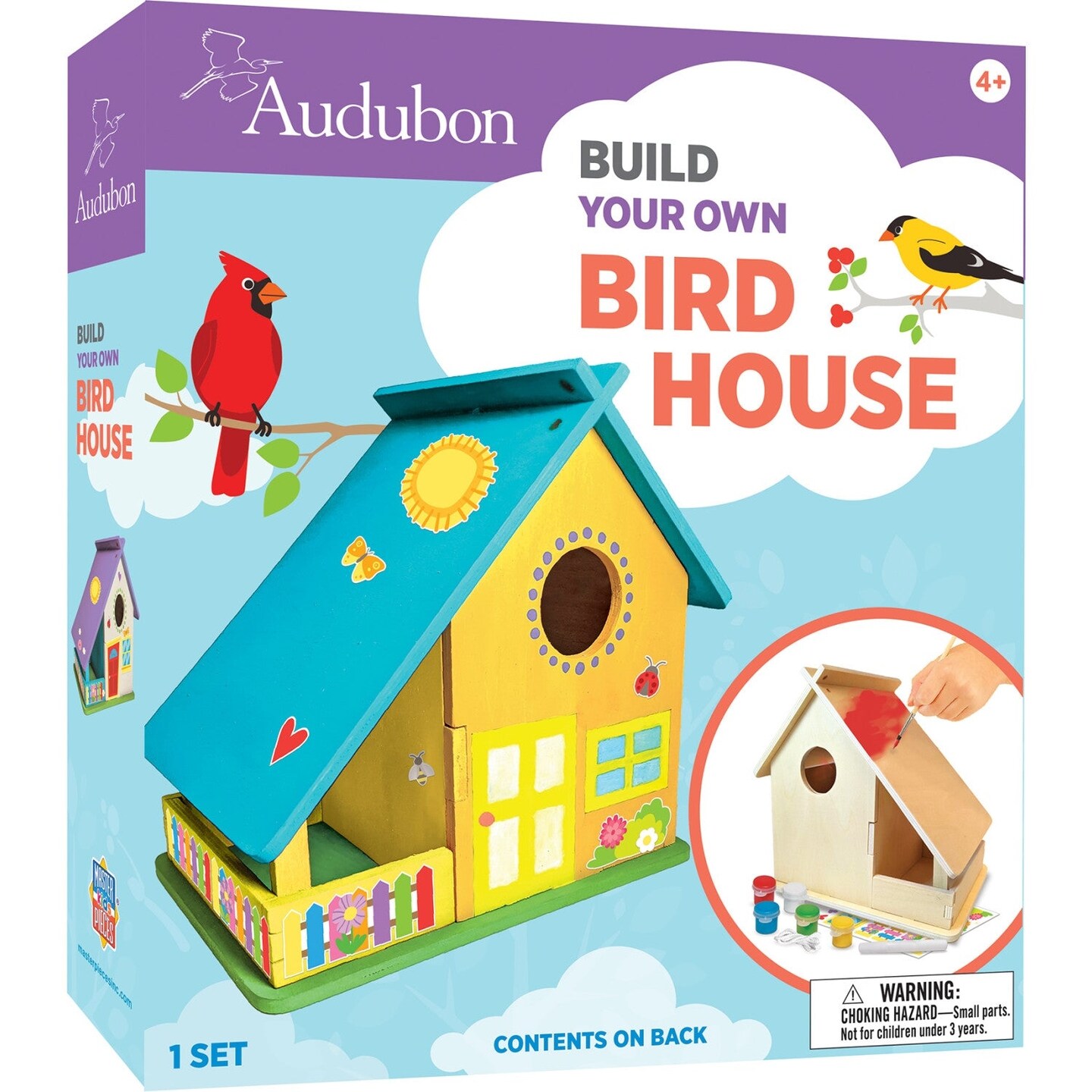 MasterPieces Audubon - Bird House Buildable Wood Craft and Paint Kit